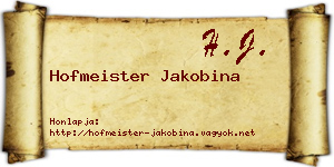 Hofmeister Jakobina névjegykártya